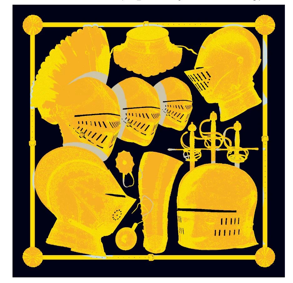 Wallace Still Life Arms And Armour Silk Scarf 3 Wallace Still Life Arms And Armour Silk Scarf