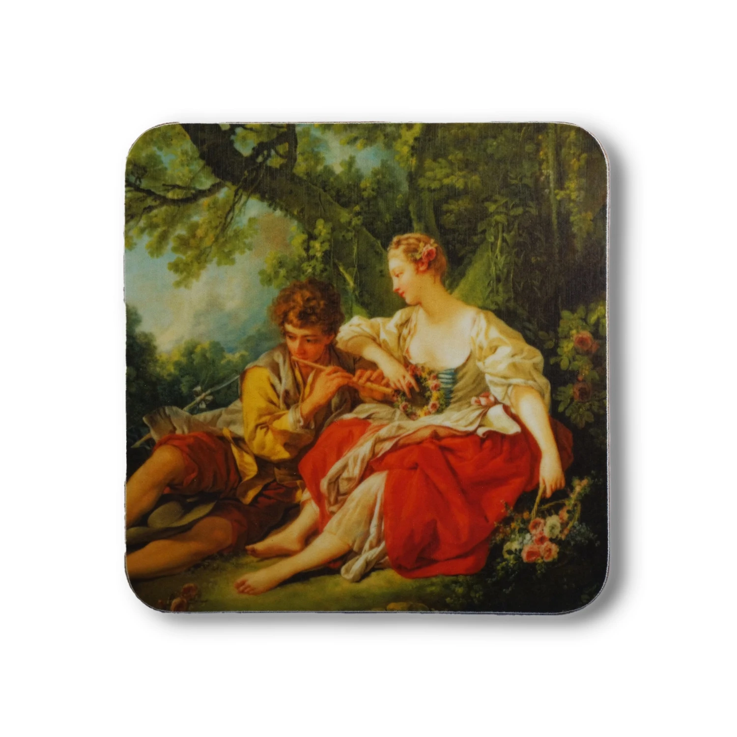 Coaster Shepherds Piping To A Shepherdess 3 Coaster Shepherds Piping To A Shepherdess