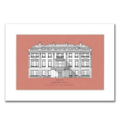Hertford House Peach Mounted Print By Michael Paul Lewis