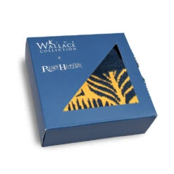 Rory Hutton Peacock Cotton Socks Yellow -Boutique De Cadeaux RHsockpeacockYELLOWboxthreequarter