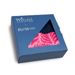 Rory Hutton Peacock Cotton Socks Pink -Boutique De Cadeaux RHsockpeacockpinkboxthreequarter