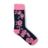 Rory Hutton Rose Cotton Socks Navy/Pink 1 Rory Hutton Rose Cotton Socks Navy/Pink -Boutique De Cadeaux RHsockroses
