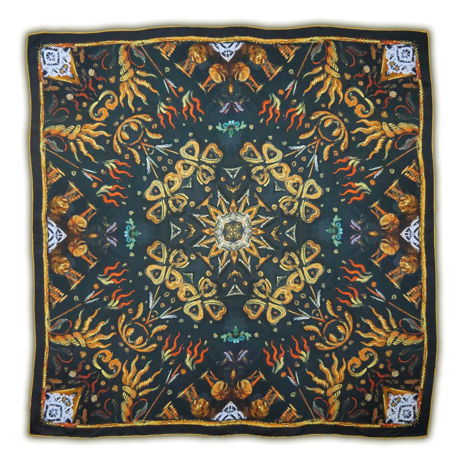 Laughing Cavalier Tongues Of Fire Silk Scarf 3 Laughing Cavalier Tongues Of Fire Silk Scarf