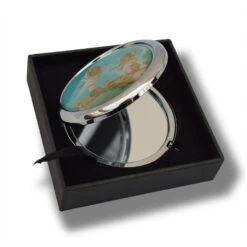 Venus & Vulcan Compact Mirror -Boutique De Cadeaux venusandvulcanpocketmirrorhalfopen